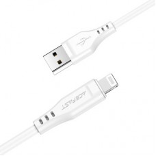Дата кабель USB 2.0 AM to Lightning 1.2m 2.4A TPE C3-02 White Acefast (6974316280835) - Фото