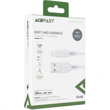 Дата кабель USB 2.0 AM to Lightning 1.2m 2.4A TPE C3-02 White Acefast (6974316280835) - Фото