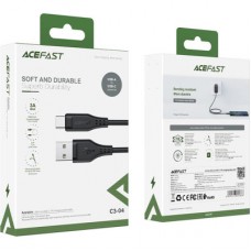 Дата кабель USB 2.0 AM to Type-C 1.2m 3.0A TPE C3-04 Black Acefast (6974316280866) - Фото