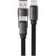 Дата кабель USB-C to USB-C/A 1.2m 3.0 A zink alloy C13-04 Black Acefast (6974316282334)
