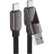 Дата кабель USB-C to USB-C/A 1.2m 3.0 A zink alloy C13-04 Black Acefast (6974316282334)