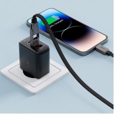Дата кабель USB-C to USB-C/A 1.2m 3.0 A zink alloy C13-04 Black Acefast (6974316282334) - Фото