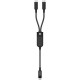 Дата кабель USB 2.0 USB-C 2in1 0.8m + sub 0.4m, 100 W, C5-11 Acefast (6974316280149)
