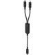 Дата кабель USB 2.0 USB-C 2in1 0.8m + sub 0.4m, 100 W, C5-11 Acefast (6974316280149)