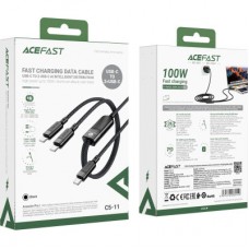 Дата кабель USB 2.0 USB-C 2in1 0.8m + sub 0.4m, 100 W, C5-11 Acefast (6974316280149) - Фото