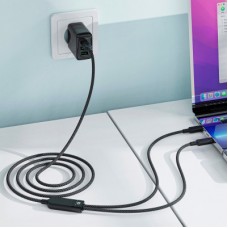 Дата кабель USB 2.0 USB-C 2in1 0.8m + sub 0.4m, 100 W, C5-11 Acefast (6974316280149) - Фото