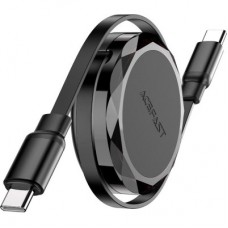 Дата кабель USB-C to USB-C 0.8m 60W dual retraction C13-03 Black Acefast (6974316280132) - Фото