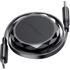 Дата кабель USB-C to USB-C 0.8m 60W dual retraction C13-03 Black Acefast (6974316280132) - Фото
