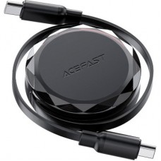 Дата кабель USB-C to USB-C 0.8m 60W dual retraction C13-03 Black Acefast (6974316280132) - Фото