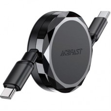 Дата кабель USB-C to USB-C 0.8m 60W dual retraction C13-03 Black Acefast (6974316280132) - Фото