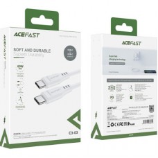Дата кабель USB-C to USB-C 1.2m 3A TPE C3-03 White Acefast (6974316280859) - Фото