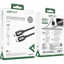 Дата кабель USB-C to USB-C 1.2m 3A aluminum alloy C20-03 Black Acefast (6974316283775) - Фото