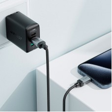 Дата кабель USB-C to USB-C 1.2m 3A aluminum alloy C20-03 Black Acefast (6974316283775) - Фото