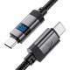Дата кабель USB-C to USB-C 1.2m 60 W digital display C15-03 Black Acefast (6974316283720)