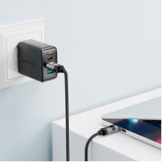 Дата кабель USB-C to USB-C 1.2m 60 W digital display C15-03 Black Acefast (6974316283720) - Фото