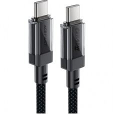 Дата кабель USB-C to USB-C 1.2m 60W stainless steel C12-03 Black Acefast (6974316283317) Дата кабель USB-C to USB-C 1.2m 60W stainless steel C12-03 Black Acefast (6974316283317) - Фото