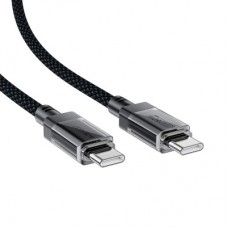 Дата кабель USB-C to USB-C 1.2m 60W stainless steel C12-03 Black Acefast (6974316283317) Дата кабель USB-C to USB-C 1.2m 60W stainless steel C12-03 Black Acefast (6974316283317) - Фото