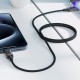 Дата кабель USB-C to USB-C 1.2m 60W stainless steel C12-03 Black Acefast (6974316283317) Дата кабель USB-C to USB-C 1.2m 60W stainless steel C12-03 Black Acefast (6974316283317)