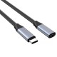 Дата кабель USB-C 3.1 AM/AF 2.0m 10Gbps 100 W nylon braid Choetech (XCC-1039-CA-GY)