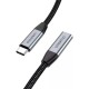 Дата кабель USB-C 3.1 AM/AF 2.0m 10Gbps 100 W nylon braid Choetech (XCC-1039-CA-GY)