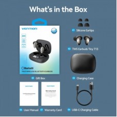 Наушники Vention Tiny Earbuds T13 Black (NBNB0) - Фото