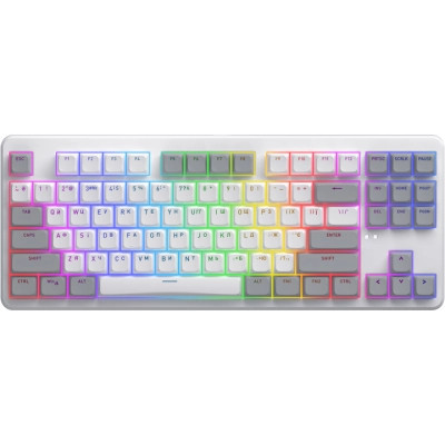 Клавіатура Hator Rockfall 3 Mecha TKL QMK/VIA Orange Wireless White (HTK851UA)