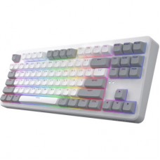 Клавіатура Hator Rockfall 3 Mecha TKL QMK/VIA Orange Wireless White (HTK851UA) - Фото