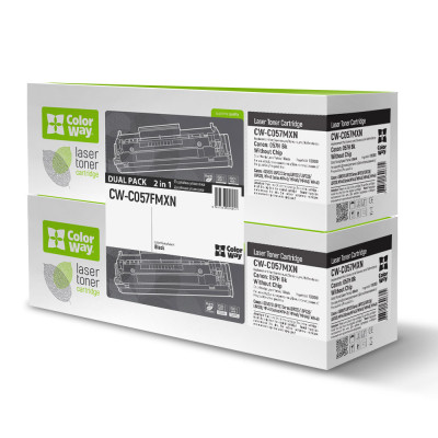 Картридж ColorWay для CANON 057H Black без чипа DUAL PACK (CW-C057FMXN)