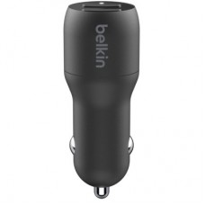 Зарядний пристрій Belkin Car Charger (24 W) Dual USB-A, USB-A — USB-C, 1 m, black (CCE001BT1MBK) - Фото