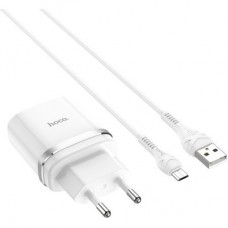 Зарядний пристрій HOCO C12Q Smart QC3.0 charger set (Micro) White (6931474716286) - Фото