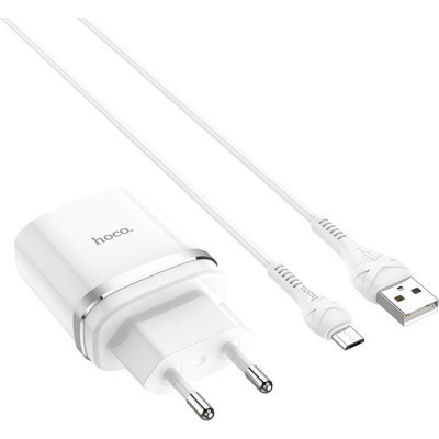 Зарядний пристрій HOCO C12Q Smart QC3.0 charger set (Micro) White (6931474716286)