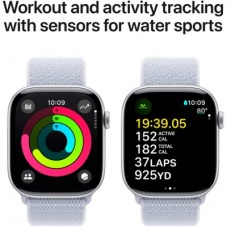 Смарт-часы Apple Watch Series 10 GPS 46mm Silver Aluminium Case with Blue Cloud Sport Loop (MWWN3QH/A) - Фото