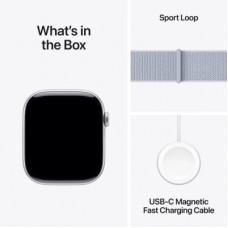 Смарт-часы Apple Watch Series 10 GPS 46mm Silver Aluminium Case with Blue Cloud Sport Loop (MWWN3QH/A) - Фото