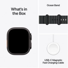 Смарт-часы Apple Watch Ultra 2 2024 GPS + Cellular 49mm Black Titanium Case with Black Ocean Band (MX4P3UL/A) - Фото