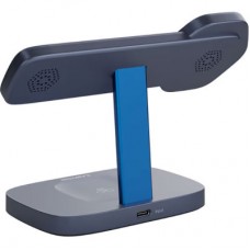 Зарядний пристрій Canyon wireless charger HEXAGON WCS-310 3in1 DarkGrey/Blue (CNS-WCS310DGBL) - Фото
