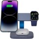 Зарядний пристрій Canyon wireless charger HEXAGON WCS-310 3in1 DarkGrey/Blue (CNS-WCS310DGBL)