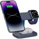 Зарядний пристрій Canyon wireless charger HEXAGON WCS-310 3in1 DarkGrey/Blue (CNS-WCS310DGBL)