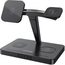 Зарядний пристрій Canyon wireless charger WS-404 15 W 4in1 Black (CNS-WCS404) - Фото