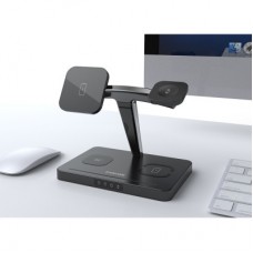 Зарядний пристрій Canyon wireless charger WS-404 15 W 4in1 Black (CNS-WCS404) - Фото