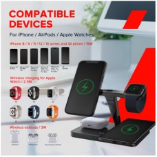 Зарядний пристрій Canyon wireless charger WS-404 15 W 4in1 Black (CNS-WCS404) - Фото