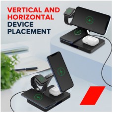 Зарядний пристрій Canyon wireless charger WS-404 15 W 4in1 Black (CNS-WCS404) - Фото