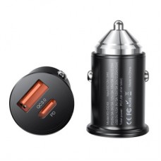 Зарядний пристрій XO CC43 1 USB QC 3.0 + 1 Type-C PD (45 W) Black (XO-CC43-BK) - Фото
