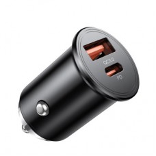 Зарядний пристрій XO CC43 1 USB QC 3.0 + 1 Type-C PD (45 W) Black (XO-CC43-BK) - Фото