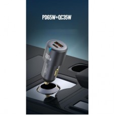 Зарядний пристрій XO CC47 1 USB 65 W + 1 Type-C PD 35 W (100 W) Black (XO-CC47-BK) - Фото