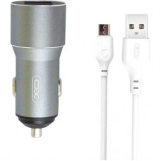 Зарядное устройство XO TZ09 2.4A/2 USB + cable microUSB Grey (XO-TZ09M-GR)