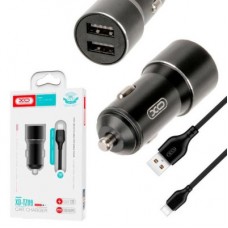Зарядное устройство XO TZ09 2.4A/2 USB + cable Type-C Black (XO-TZ09T-BK) - Фото