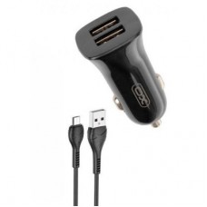 Зарядное устройство XO TZ10 2.4A/2 USB + Micro USB Black (XO-TZ10-MC-BK)