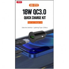 Зарядное устройство XO TZ12 QC3.0 (1USB/18W) + USB - Type-C Black (XO-TZ12-BK) - Фото
