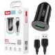 Зарядное устройство XO TZ12 QC3.0 (1USB/18W) + USB - Type-C Black (XO-TZ12-BK)