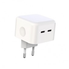 Зарядное устройство XO QC 3.0 L102 35W/2 USB-C + cable Lightning NB113 White (XO-L102i-WH) - Фото
